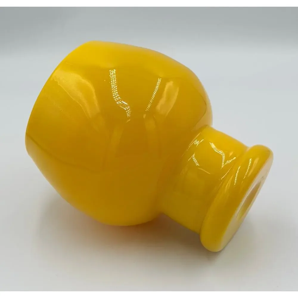 Erik Höglund Scandinavian Polished Yellow Art Glass Bulbous Vase MCM #H1682/160